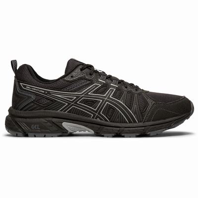 Asics Gel-Venture 7 - Miesten Polkujuoksukengät - Mustat